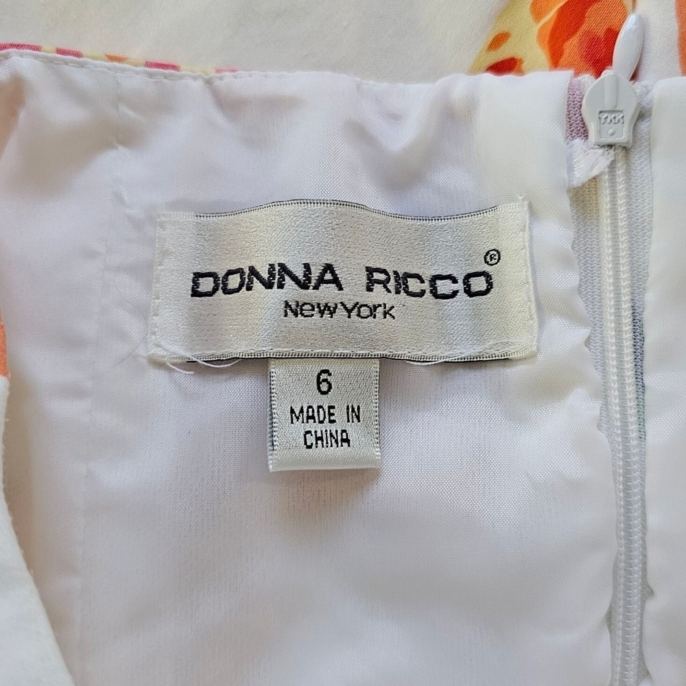 Donna Ricco Halter Sun Dress Floral Pineapple Summer Beach Tropical Women's 6 - Picture 5 of 10
